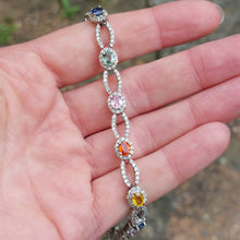 Load image into Gallery viewer, 3.50ct Rainbow Sapphire and Diamond Bracelet
