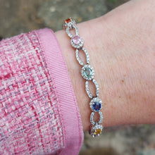 Load image into Gallery viewer, 3.50ct Rainbow Sapphire and Diamond Bracelet
