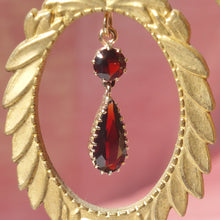 Load image into Gallery viewer, Antique 1.70ct Bohemian Garnet Drop Pendant in 9ct Gold
