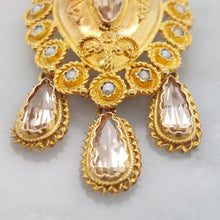 Load image into Gallery viewer, Antique Victorian Topaz &amp; Pearl Gold Pendant
