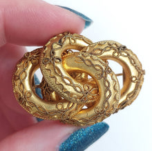 Load image into Gallery viewer, Antique Victorian Pinchbeck Etruscan Revival Knot Brooch
