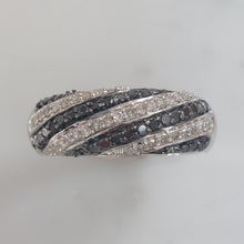 Load image into Gallery viewer, Black and White Diamond Pave Set Ring, 0.70ct
