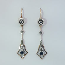Load image into Gallery viewer, Early Art Deco Antique Sapphire and Diamond Drop Earrings
