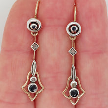 Load image into Gallery viewer, Early Art Deco Antique Sapphire and Diamond Drop Earrings
