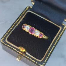 Load image into Gallery viewer, Edwardian Antique 0.60ct Ruby and Diamond Five Stone Ring in 18ct Gold
