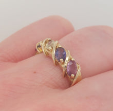 Load image into Gallery viewer, Pastel Sapphire Five Stone Gold Band Ring in 9ct Gold

