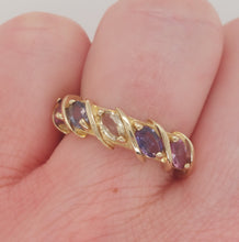 Load image into Gallery viewer, Pastel Sapphire Five Stone Gold Band Ring in 9ct Gold
