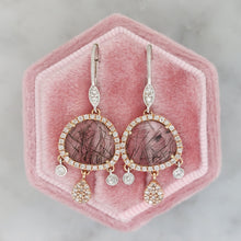 Load image into Gallery viewer, Rutilated Quartz and Diamond Earring and Necklace Set in 14ct Rose Gold
