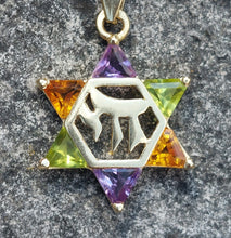 Load image into Gallery viewer, Star of David with Chai Pendant
