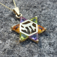 Load image into Gallery viewer, Star of David with Chai Pendant
