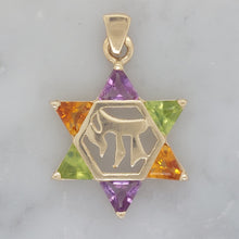 Load image into Gallery viewer, Star of David with Chai Pendant
