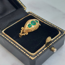 Load image into Gallery viewer, Vintage Victorian Style 0.30ct Emerald and Diamond Three Stone Ring
