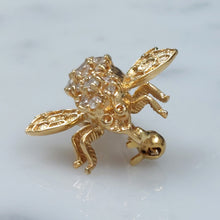 Load image into Gallery viewer, Vintage 0.55ct Diamond Set Fly 18ct Gold Brooch
