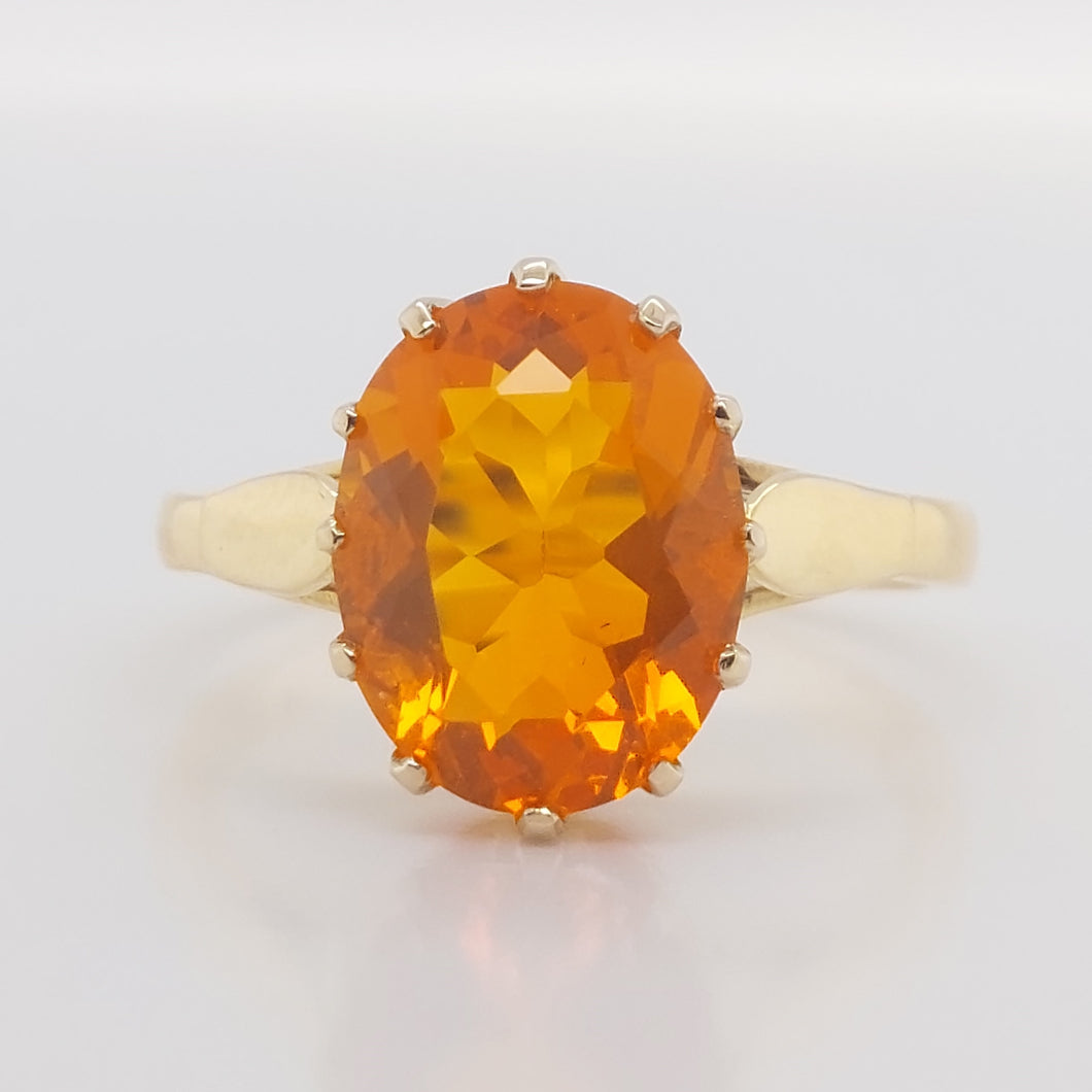 2.88ct Fire Opal Solitaire Ring