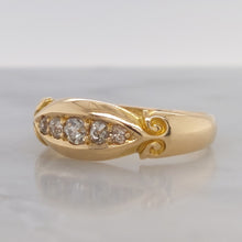 Load image into Gallery viewer, Antique 0.20ct Old Cut Diamond 18ct Gold Band Ring
