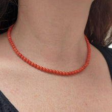Load image into Gallery viewer, Antique Red Coral Bead Necklace
