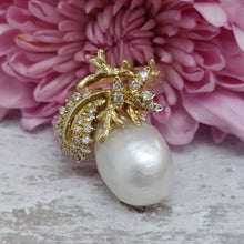 Load image into Gallery viewer, Baroque Pearl and Diamond Set Acorn Ring
