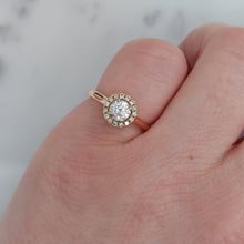 Load image into Gallery viewer, Brilliant Cut Diamond Halo Cluster 18ct Rose Gold Ring, 0.52ct
