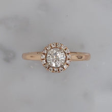 Load image into Gallery viewer, Brilliant Cut Diamond Halo Cluster 18ct Rose Gold Ring, 0.52ct
