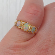 Load image into Gallery viewer, Edwardian Antique Opal and Rose Cut Diamond Ring
