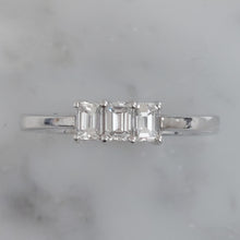 Load image into Gallery viewer, Modern 0.51ct Emerald Cut Diamond Portrait Set Band Ring
