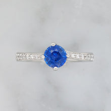 Load image into Gallery viewer, Modern 0.70ct Sapphire and Diamond Twist Setting Ring
