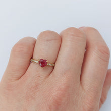 Load image into Gallery viewer, Ruby Heart Ring with Diamond Set Shoulders
