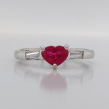 Load image into Gallery viewer, Ruby Heart and Diamond Ring
