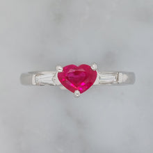 Load image into Gallery viewer, Ruby Heart and Diamond Ring
