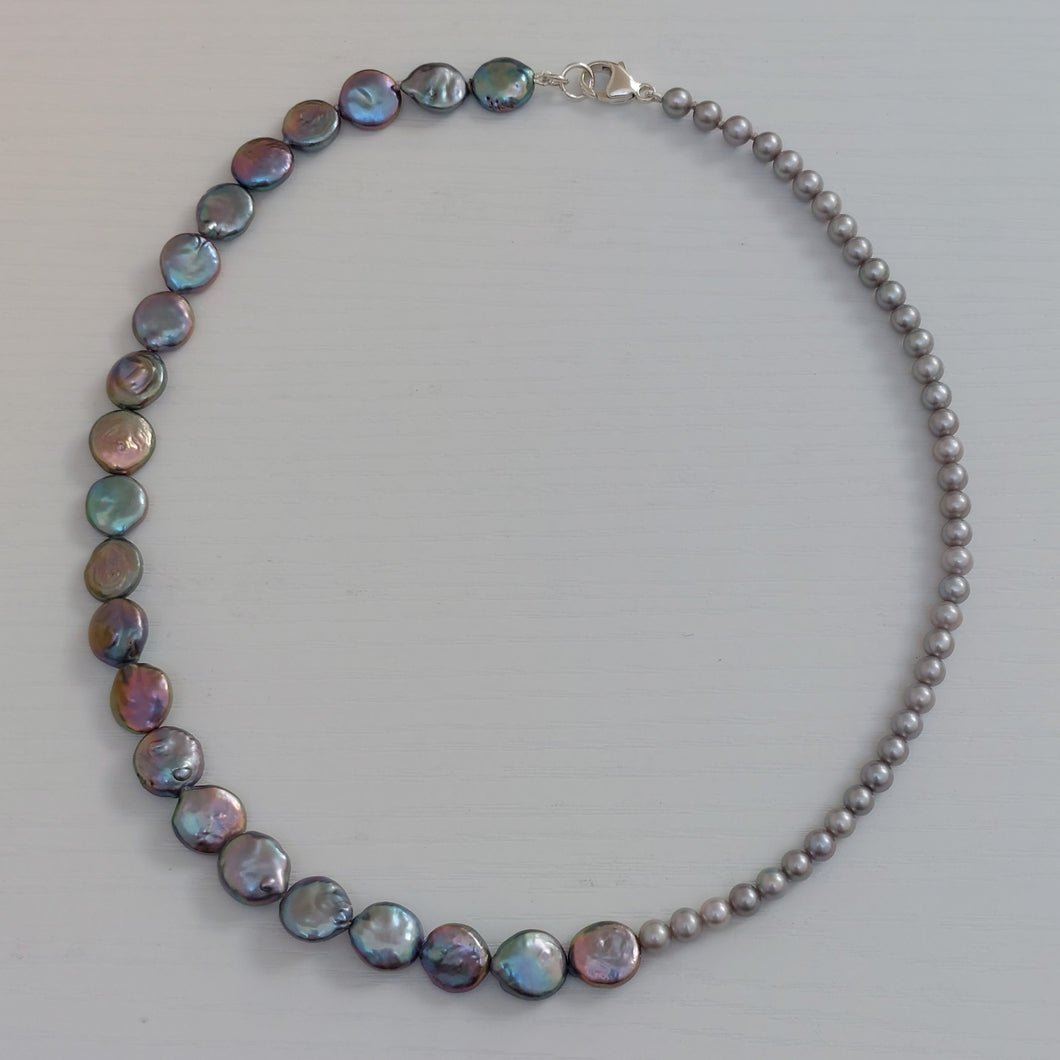 Silver Pearl Choker Necklace with Silver Clasp