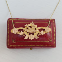 Load image into Gallery viewer, Victorian Antique Swallow 15ct Gold Pendant Necklace
