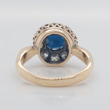 Load image into Gallery viewer, Vintage 1.25ct Sapphire and Old Cut Diamond Cluster Ring
