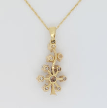 Load image into Gallery viewer, Vintage 1ct Old Cut Diamond Tree Pendant Necklace
