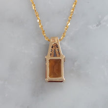 Load image into Gallery viewer, Vintage Citrine and Diamond 14ct Gold Pendant and Chain
