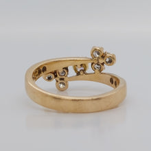 Load image into Gallery viewer, Vintage Edwardian Style Trefoil Diamond Crossover Ring
