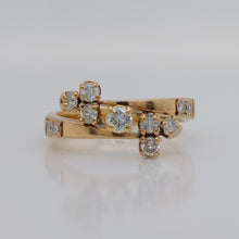 Load image into Gallery viewer, Vintage Edwardian Style Trefoil Diamond Crossover Ring
