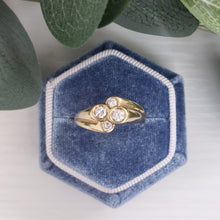 Load image into Gallery viewer, Vintage Four Stone Diamond Crossover Gold Ring
