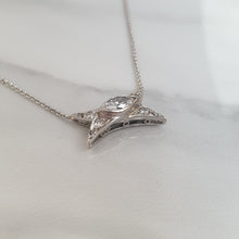 Load image into Gallery viewer, Vintage Marquise Diamond &#39;Kiss&#39; Pendant Necklace
