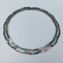 Load image into Gallery viewer, Vintage Mother of Pearl Mexican Taxco Silver Collar Necklace
