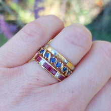 Load image into Gallery viewer, Vintage Twist Set 1.75ct Sapphire Gold Eternity Band Ring
