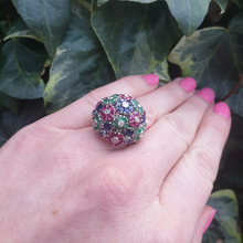 Load image into Gallery viewer, Tutti Frutti Ruby Emerald Sapphire Diamond Dress Ring
