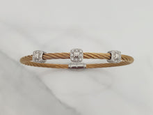 Load image into Gallery viewer, Philippe CHARRIOL Diamond Rose Steel and White Gold Bangle Bracelet
