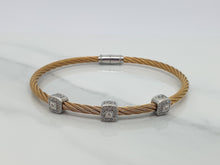 Load image into Gallery viewer, Philippe CHARRIOL Diamond Rose Steel and White Gold Bangle Bracelet

