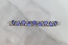 Load image into Gallery viewer, Tanzanite and Diamond White Gold Bangle Bracelet
